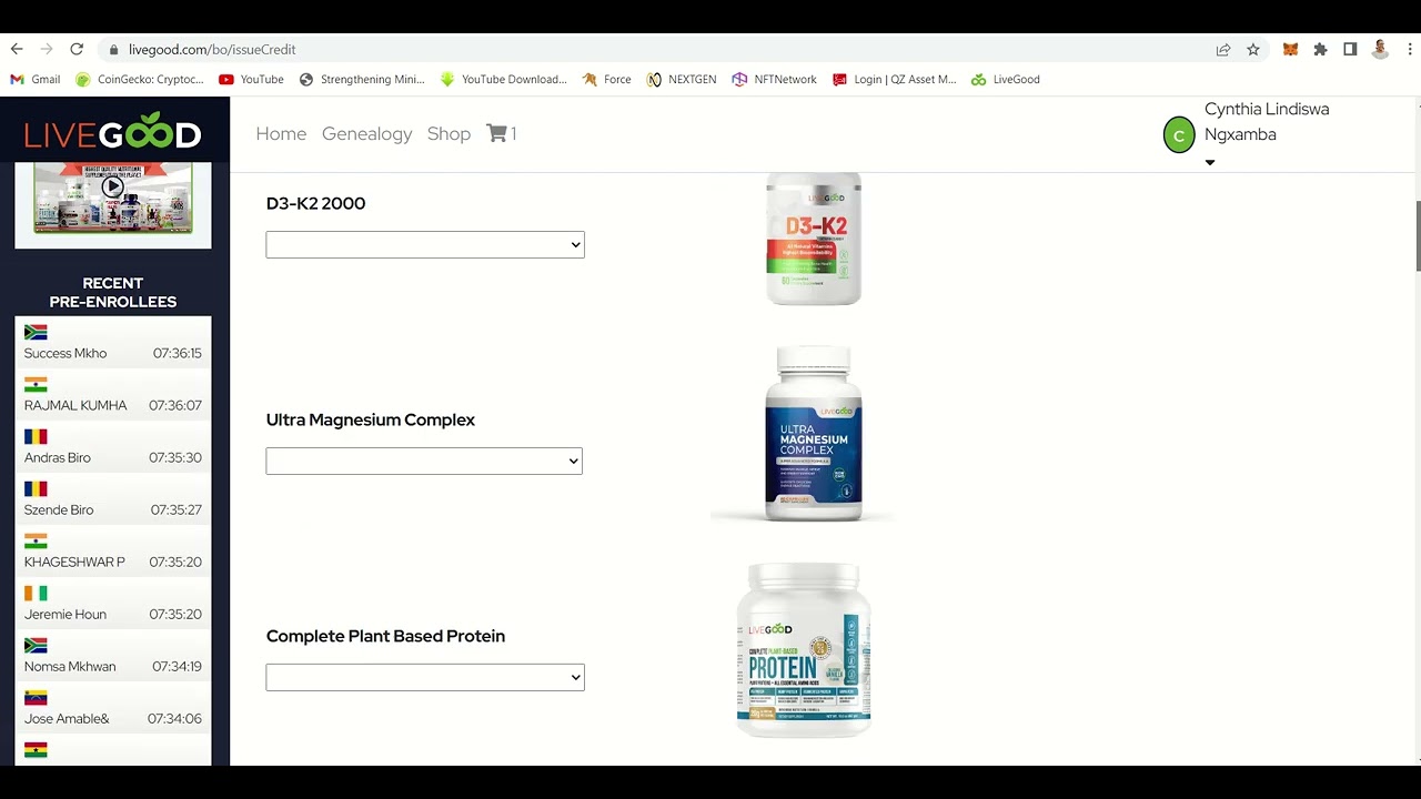 PAY LIVEGOOD MEMBERSHIP FEES USING CREDIT BALANCE