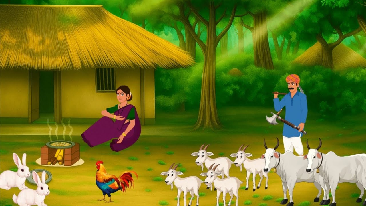 गरीब किसान और जादुई मुर्गा | Gareeb kisan aur jadui murga | Hindi story | Moral story |Cartoon story