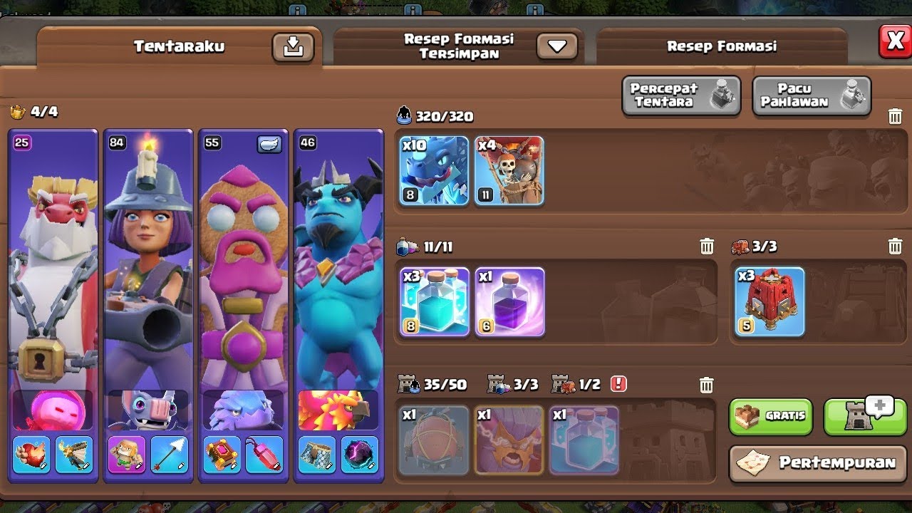 Rata-rata Bintang 3 Paduka Naga X Yeti Super Serangan Electro Dragon Terbaik TH Berapapun Sama YGY