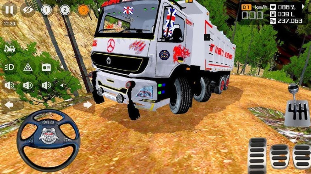 12 WHEELER TIPPER TRUCK DRIVING BUS SIMULATOR INDONESIA OFF ROADING ROAD TRUCK DRIVING 