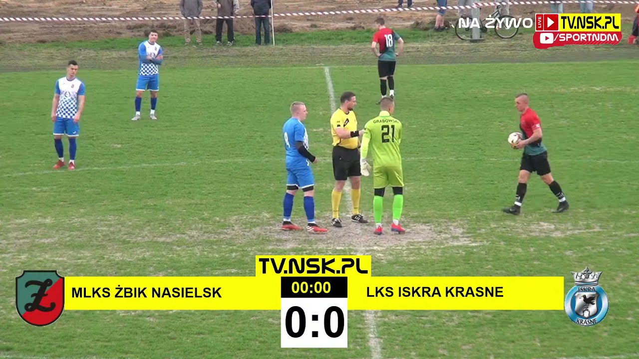 tv.nsk.pl [NA ŻYWO] MLKS Żbik Nasielsk - LKS Iskra Krasne 2:1 (1:1) 2021-04-21 g. 17:30