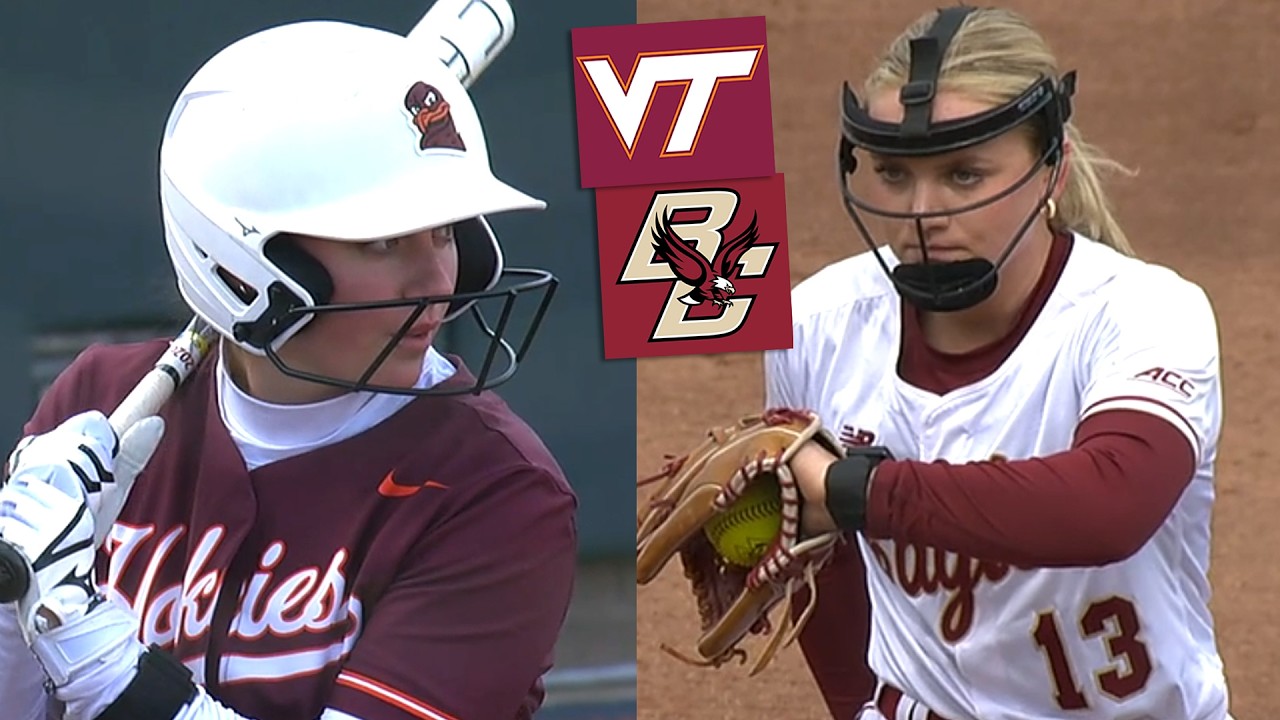 #12 Обзор матча женской студенческой софтбольной команды Virginia Tech против Boston College. Пол...