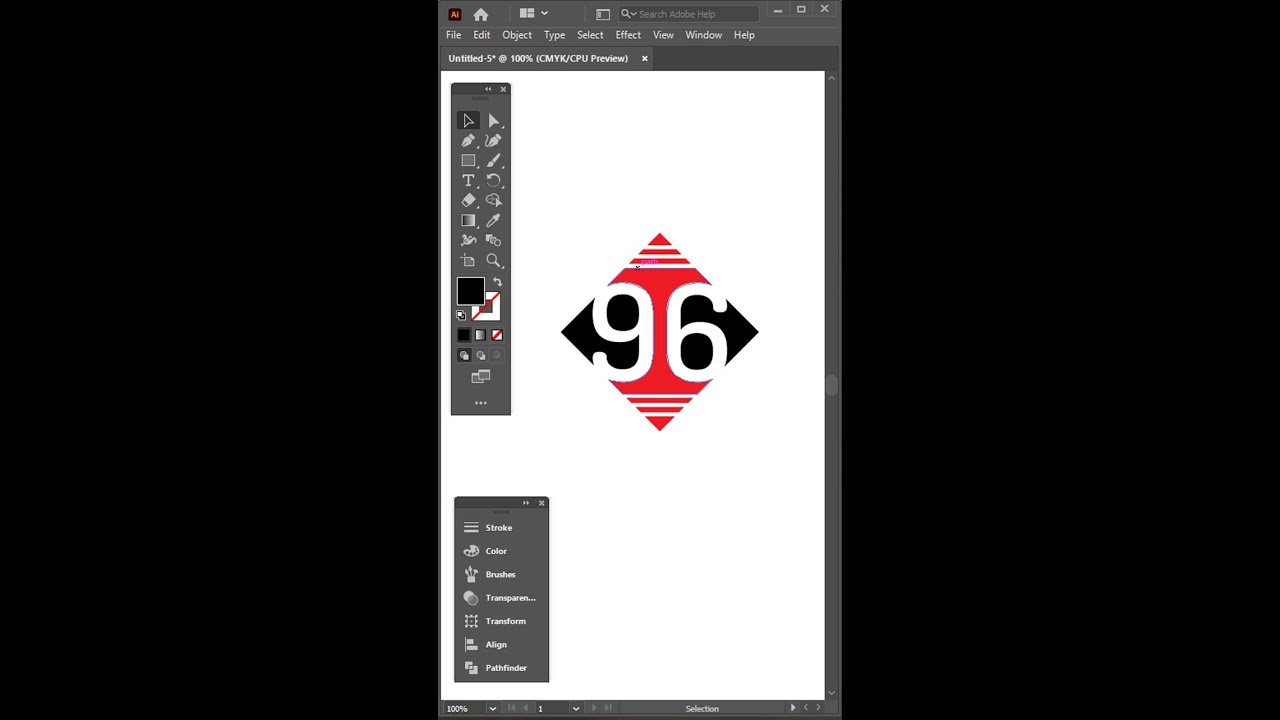 Illustrator Tutorial | Number 96 Logo Design | How to make logo design in Adobe Illustrator cc