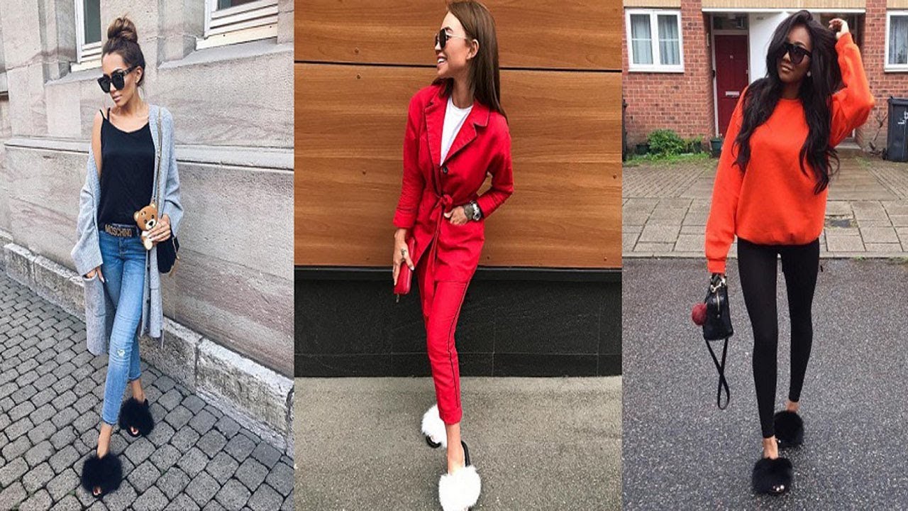 10 BEST WAYS TO WEAR FUR SLIDES/ SLIPPERS TO ROCK THE SHOW