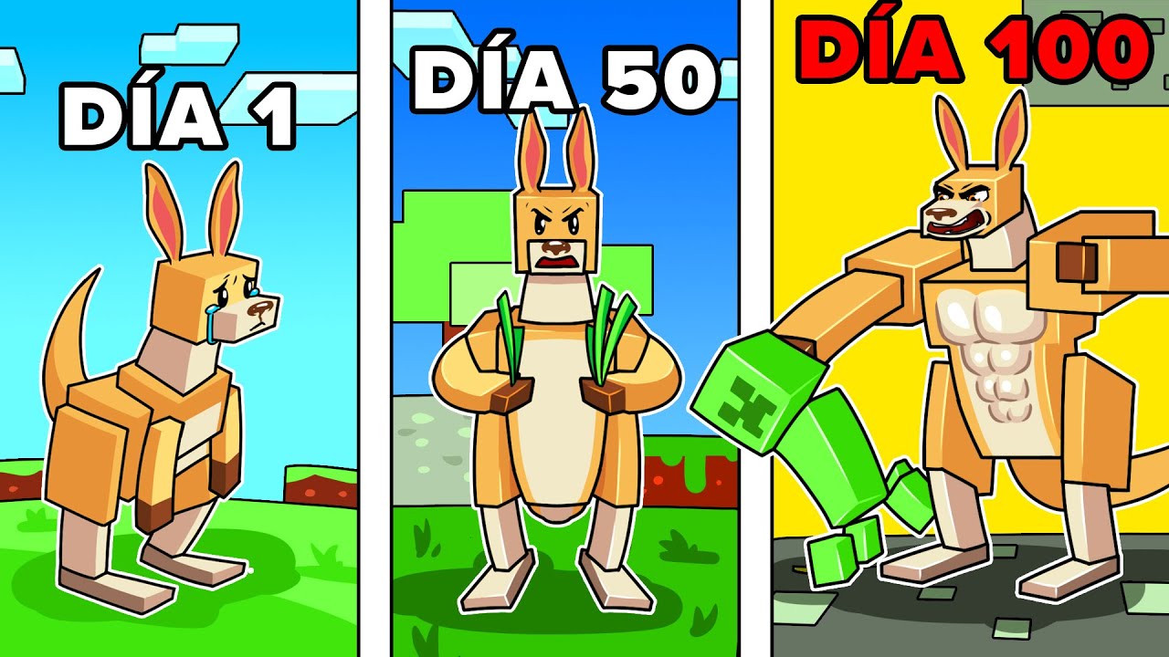 Sobreviví 100 DÍAS siendo un CANGURO en Minecraft HARDCORE