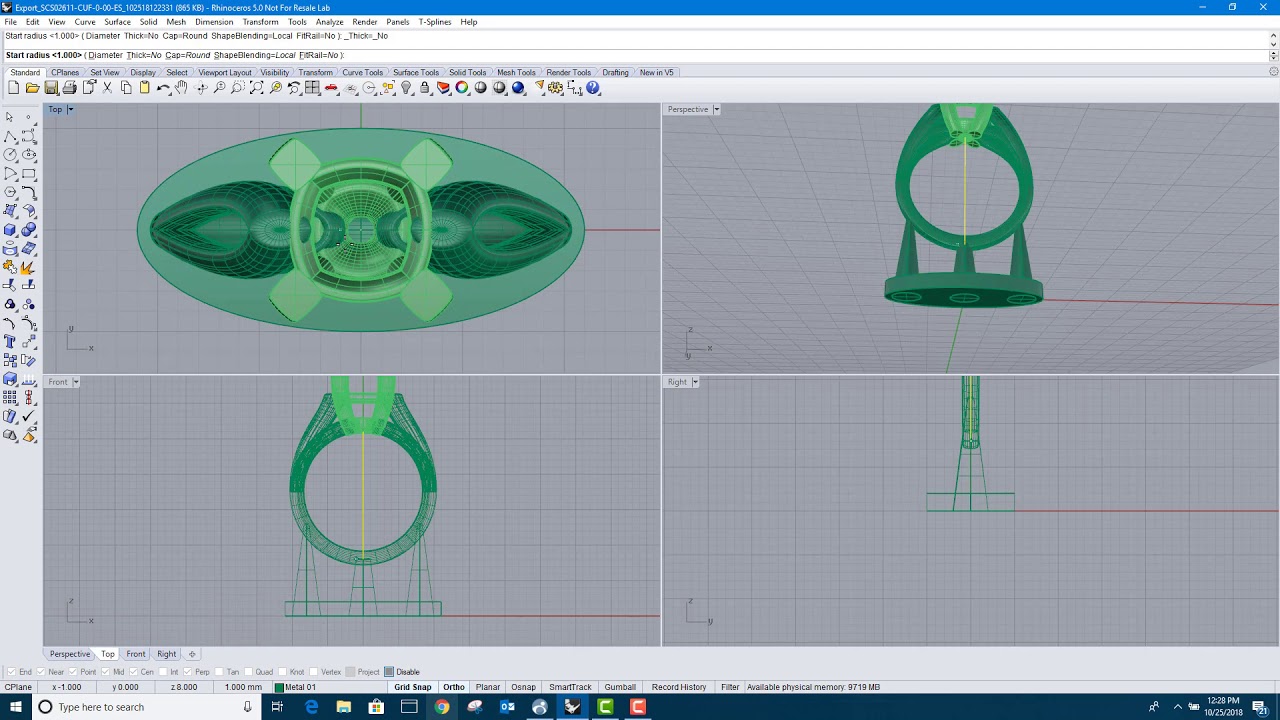 Supports for Jewelery in rhino