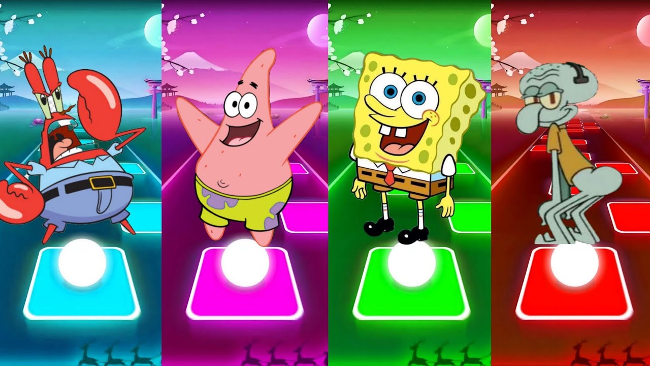 MR KRABS EXE 🆚 SPONGEBOB EXE 🆚 SQUIDWARD Exe 🆚 PATRICK EXE | Tiles Hop Battle