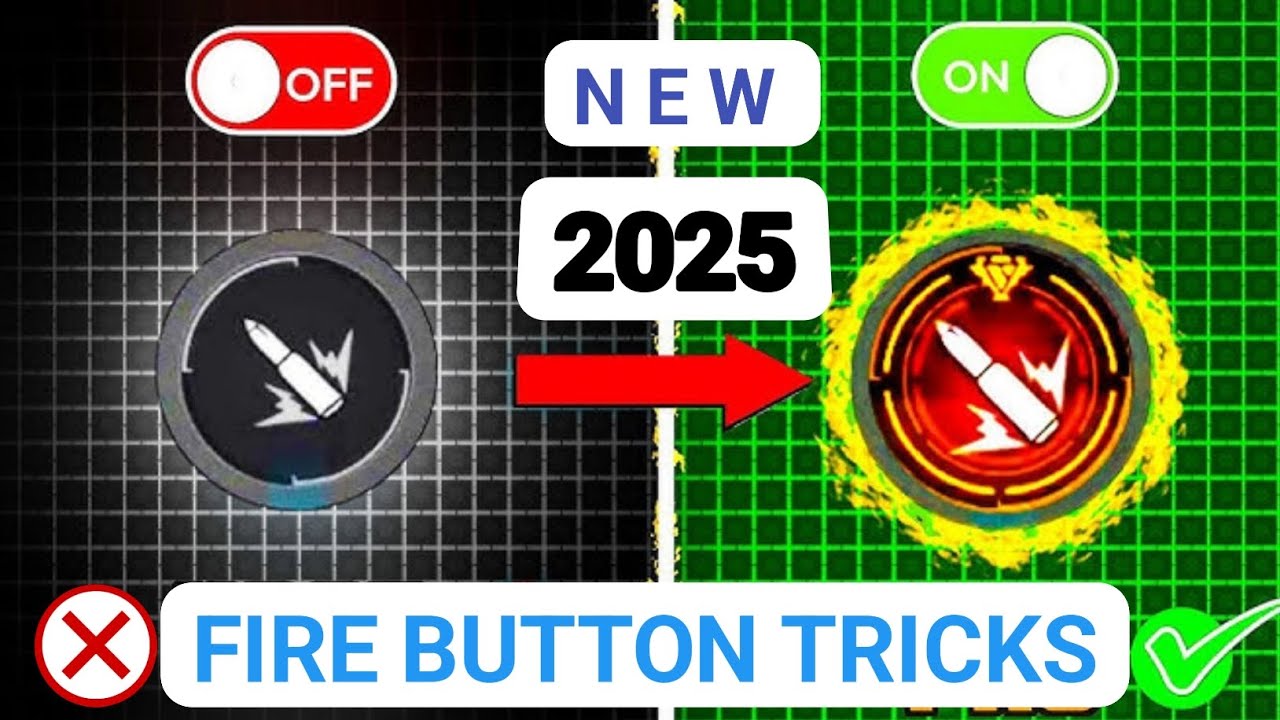 FIRE BUTTON secret trick in free fire!fire button settings! fire button size and position