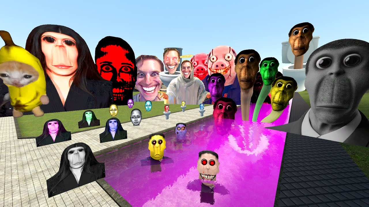 Giant Rosalia, Selene Delgado Nightmare, Jerma, Obunga Skibidi Toilet, Banana Cat Nextbot GMOD