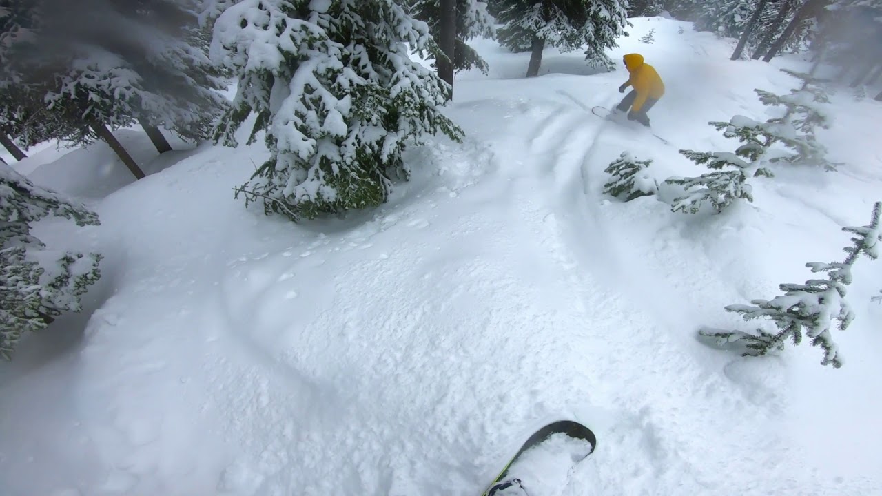 Snowboarding Powder Tree Lines at Sun Peaks Resort (Raw) | GoPro
