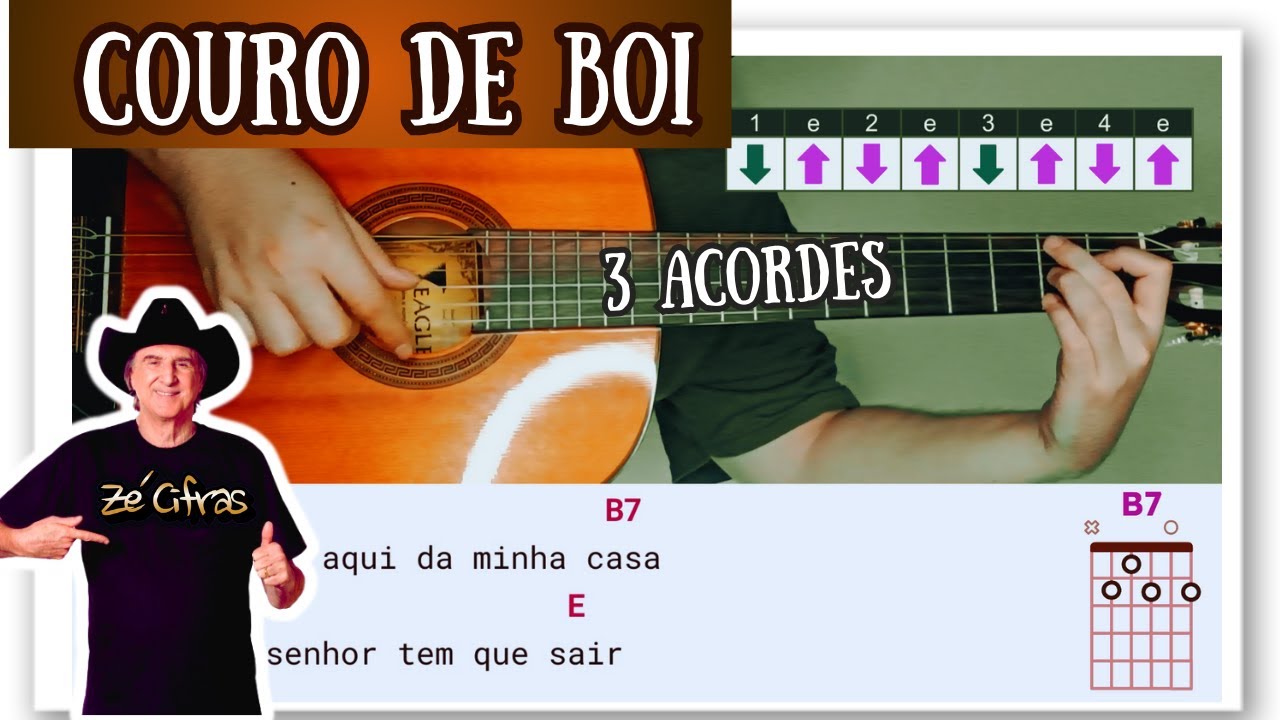 Couro de Boi (Sérgio Reis) Toada Sem Pestanas | Como Tocar No Violão | Cifra Simplificada