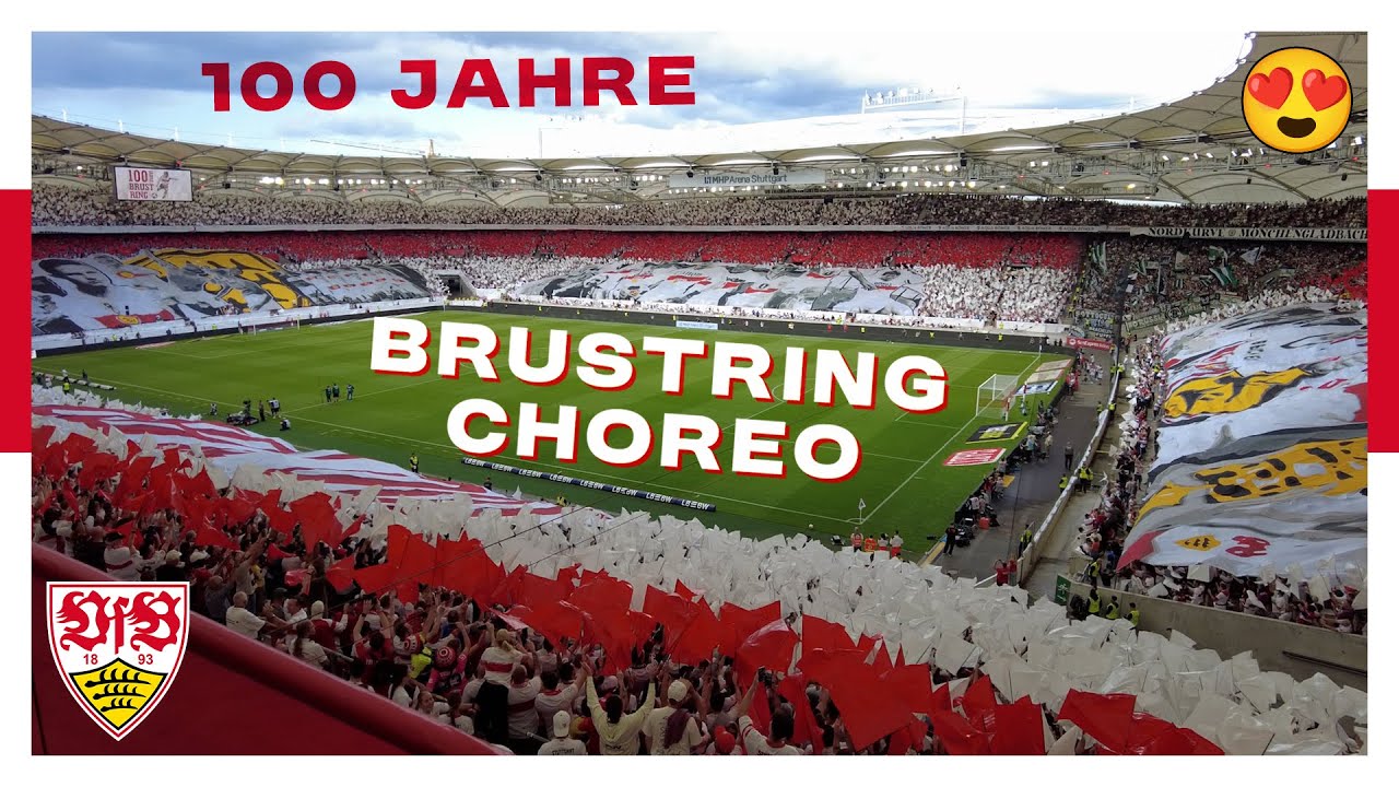 VfB Stuttgart 100 Jahre BRUSTRING CHOREO ⚪🔴 Die größte aller Zeiten! 👏 + Karawane & Trikot 😍