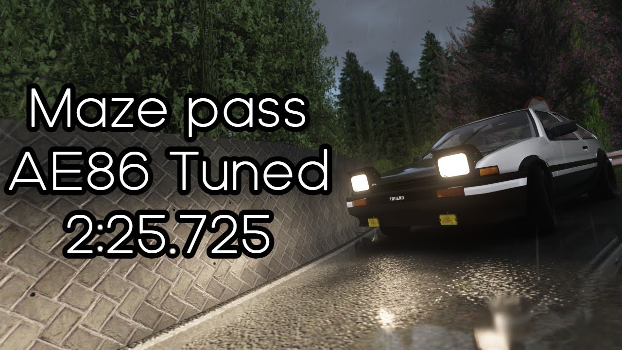 Maze pass in the rain | AE86 Tuned | 2:25.725
