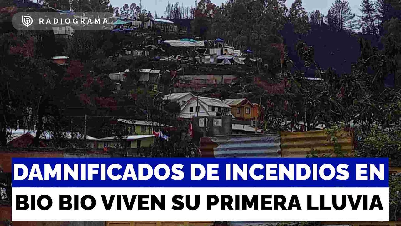 Carpas y plásticos: Damnificados del megaincendio en Bío Bío enfrentaron su primera lluvia
