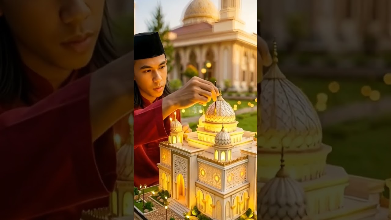 Finishing Touches on a Stunning Miniature Mosque #miniature #miniaturemosque #islamicarchitecture