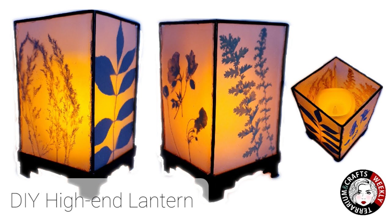 🔴DIY Easy Wax Paper Lantern, Pressed Flower Luminaries, Fall Craft Centerpieces, Autumn Decor Ideas