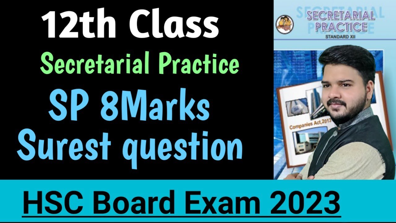 Secretarial Practice| SP | HSC Board exam important questions|8marks Imp question|