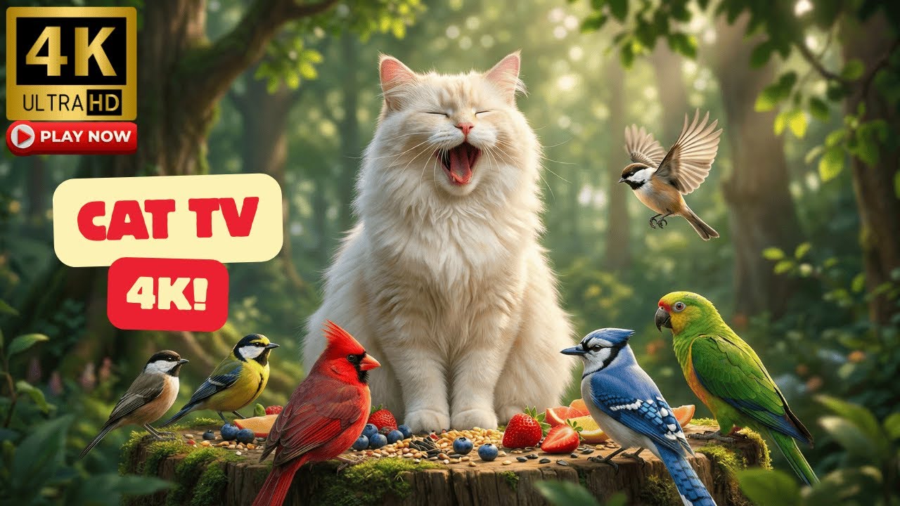 Cat TV for Cats 🐦 Peaceful Forest Birds Cats Love to Watch | Relaxing 4K UHD