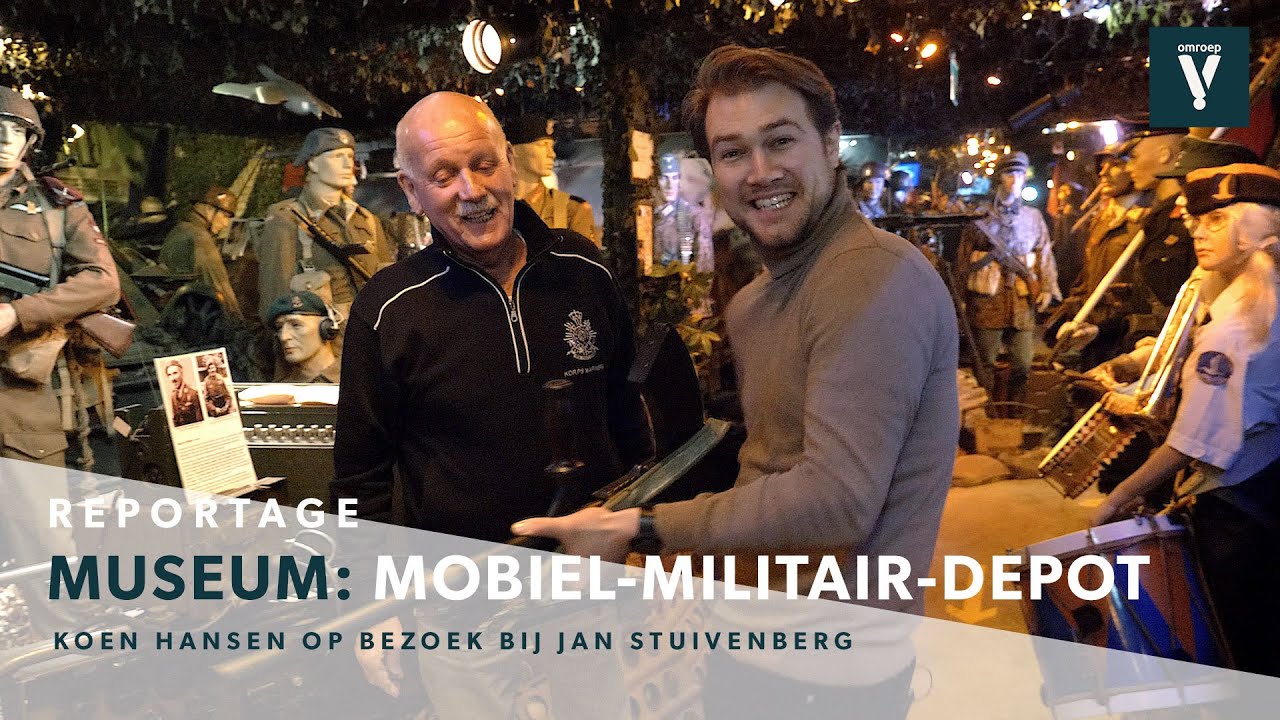 Koen Hansen op bezoek bij het Mobiel-Militair-Depot van Jan Stuivenberg.