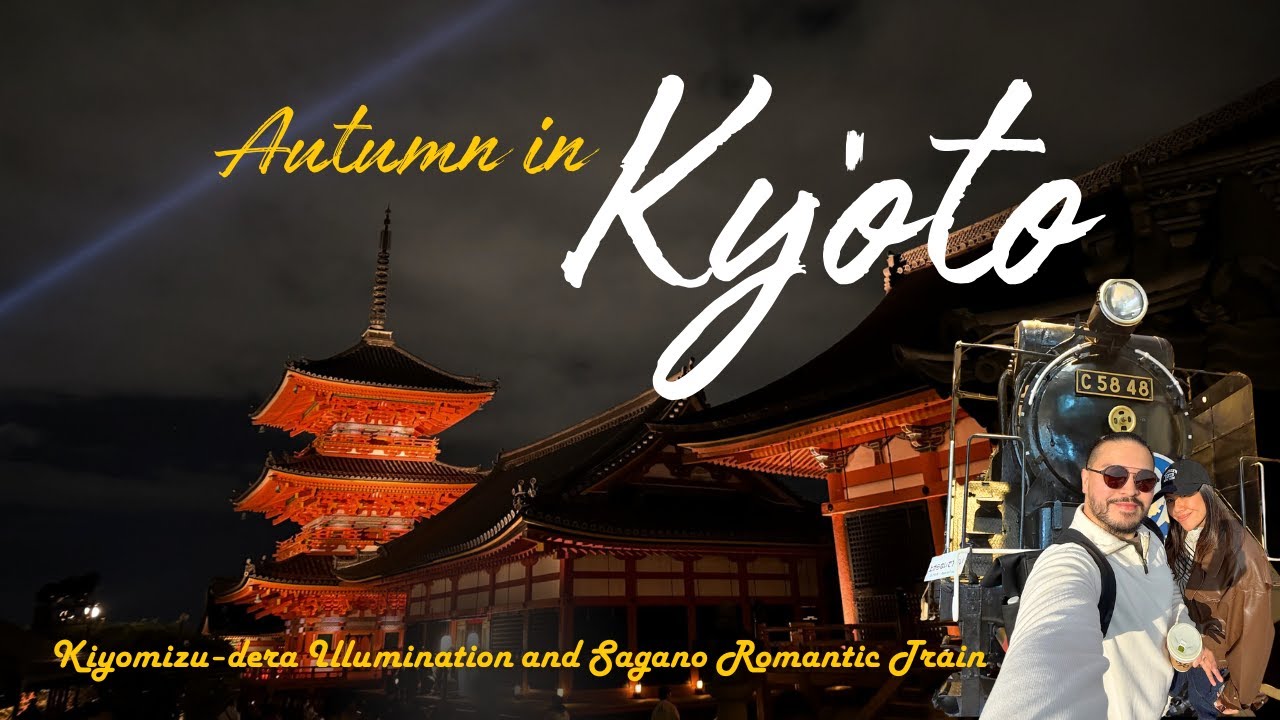 Autumn in Kyoto 京都: Illumination in Kiyomizu-dera, Sagano-Arashiyama Romantic Train, %Arabica coffee