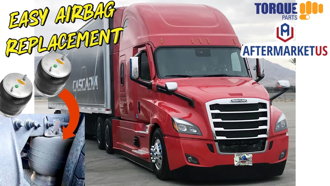 Замена подушек безопасности Torque Parts TR9781 на грузовике Freightliner Cascadia 2018 года выпу...