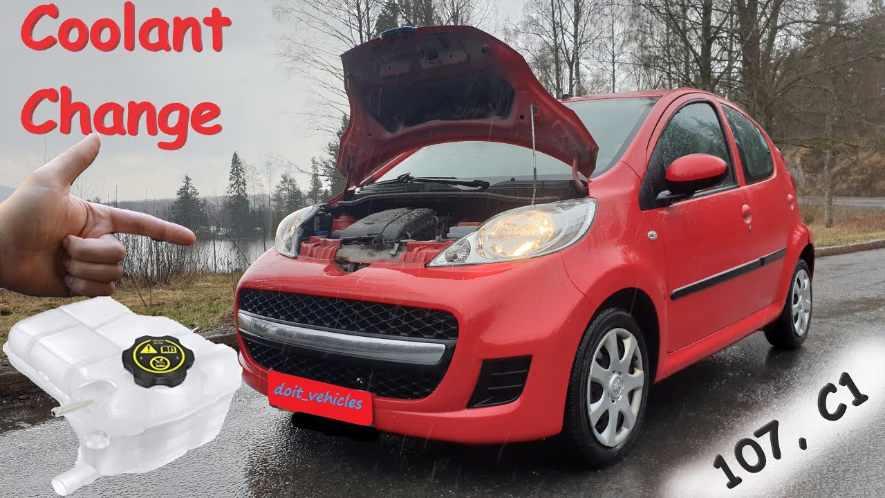Замена охлаждающей жидкости Peugeot 107 - Citroen C1 - 1KR FE