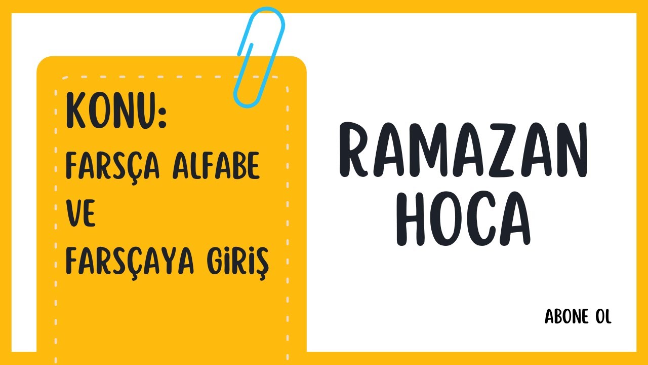 FARSÇA ALFABE VE FARSÇAYA GİRİŞ