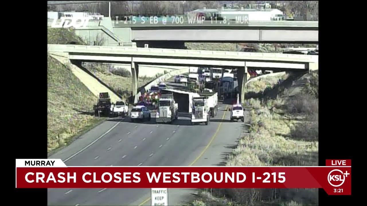 Crash closes westbound I-215 in Murray