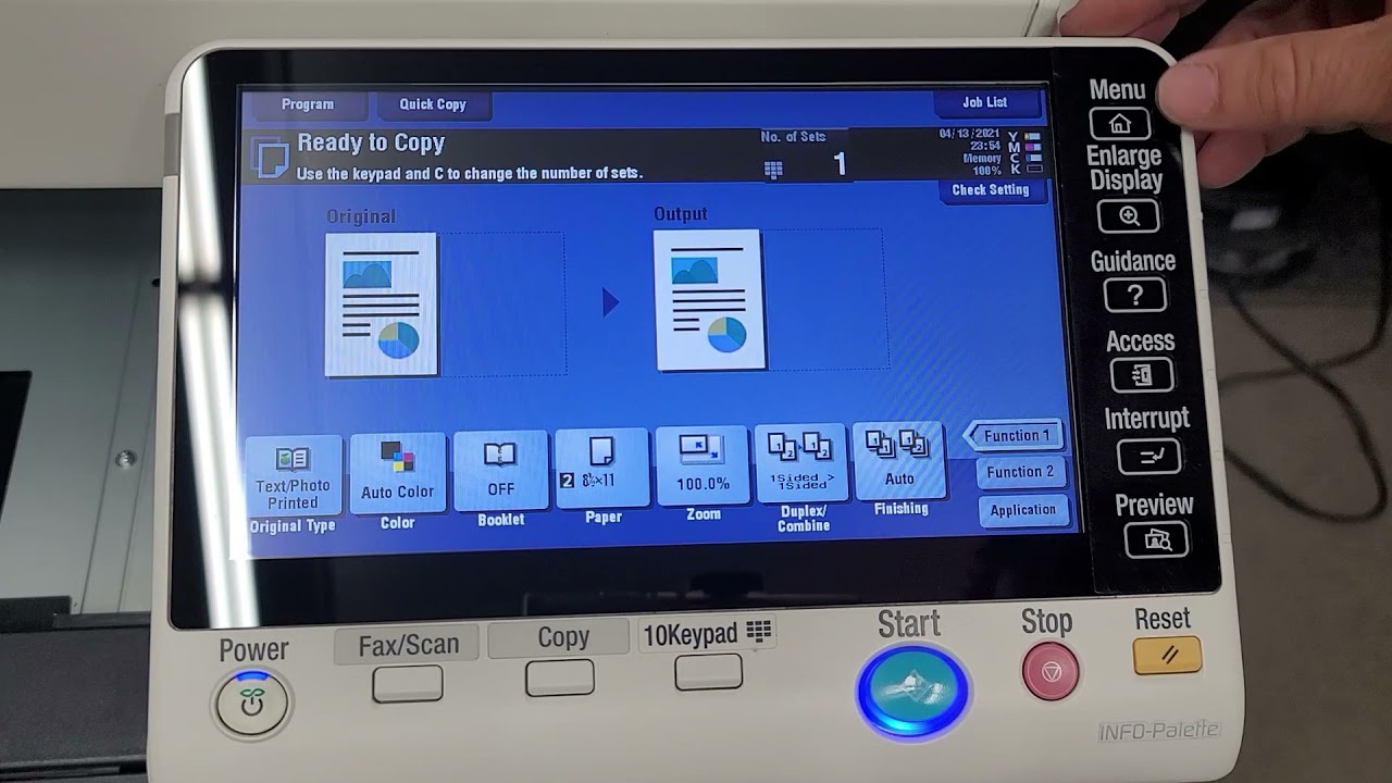#konica #copiers Как инициализировать (сбросить все настройки) копировального аппарата Konica.