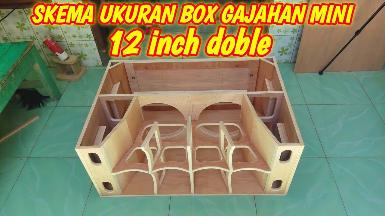 SKEMA & UKURAN BOX SPEAKER GAJAHAN 12 INCH DOBLE