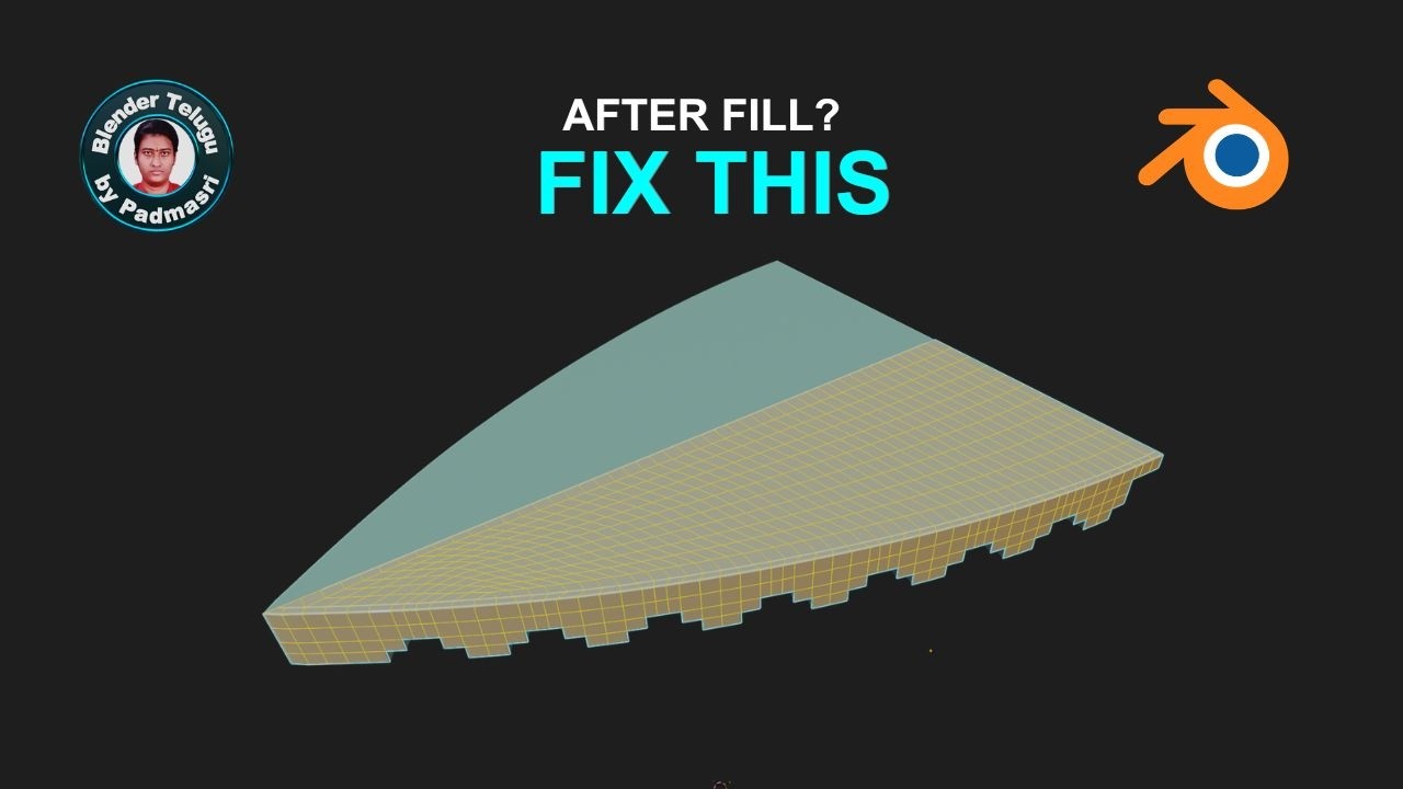 Iron Box Lid Top Modelling (Part 4) | Clean Mesh After Fill | Padmasri's Blender Tutorial