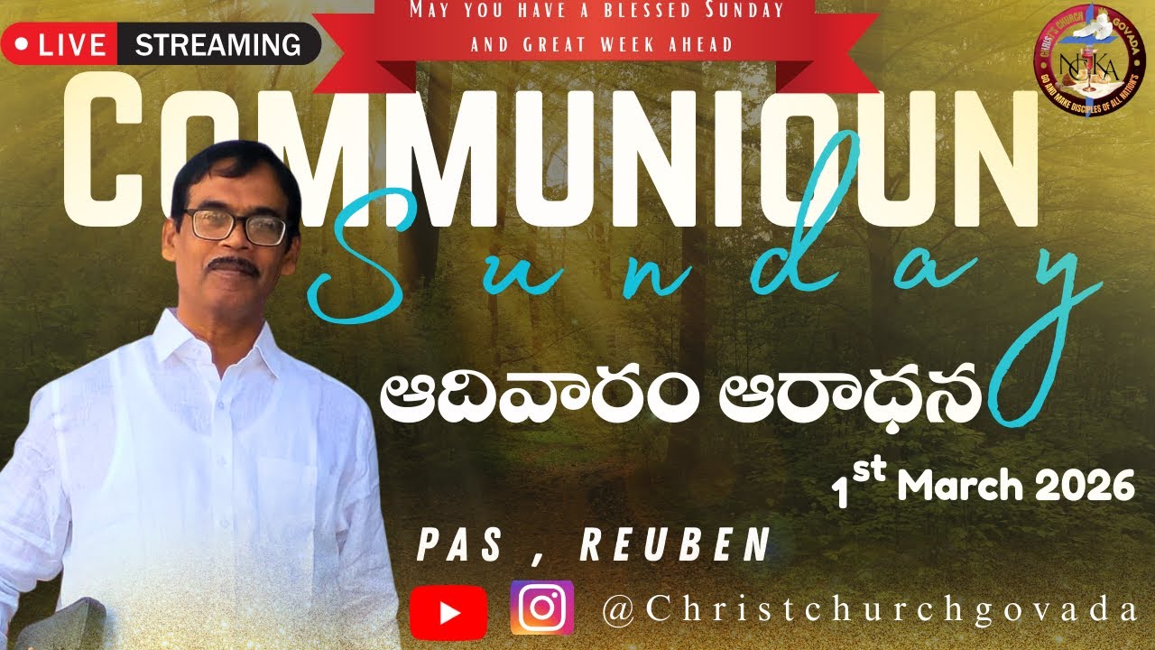 SUNDAY SERVICE !01-03-2026! PAS,REUBEN ! COMMUNIOUN SERVICE & SUNDAY #live #sundayservice #communiou