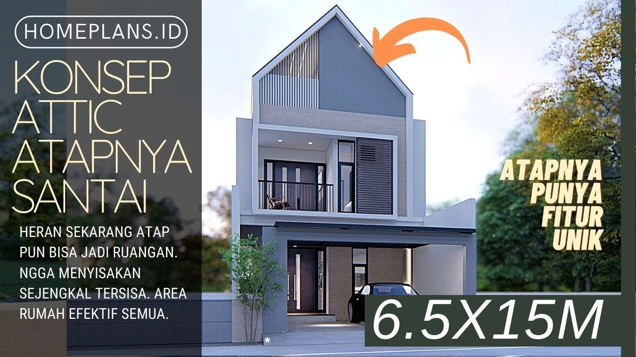 HERAN RUMAH SEKARANG Konsep Atapnya bisa Dipakai Santai lahan 6.5x15m [kode 208E]