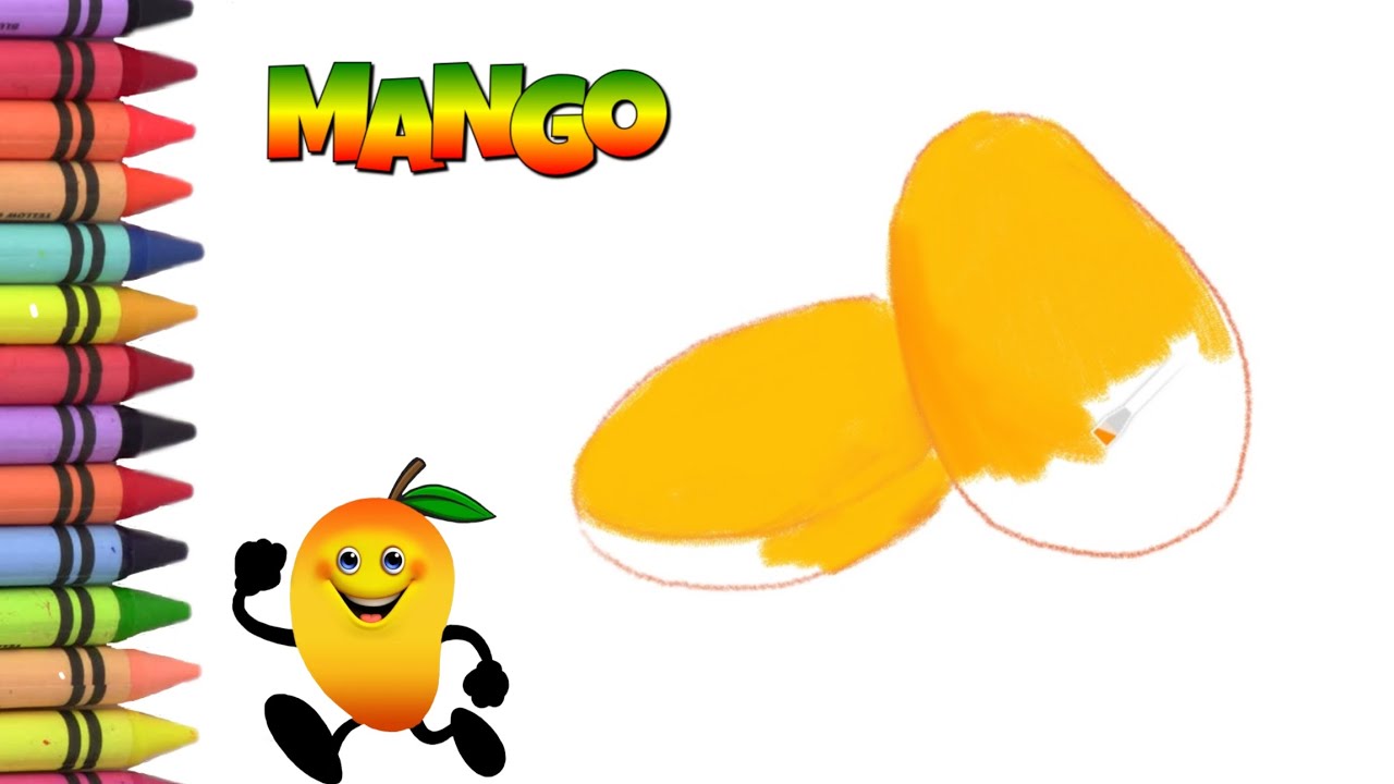 Menggambar, melukis dan mewarnain buah mangga