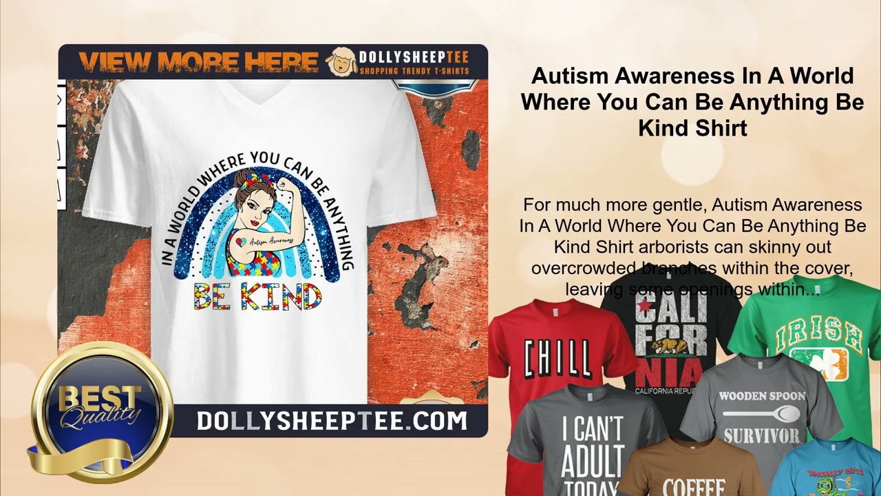 Autism Awareness In A World Where You Can Be Anything Be Kind Shirt