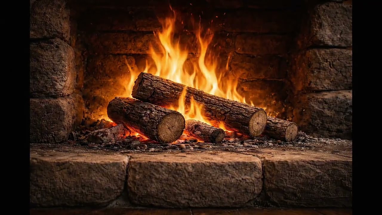 Cozy Fireplace 4K (02Hours) Crackling Fire Sounds for Sleep, Study & Relaxation