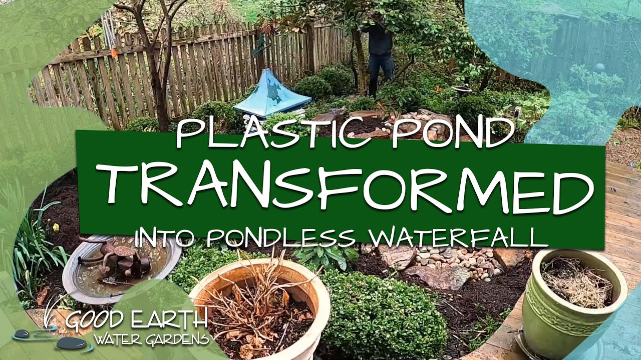 Transforming a Plastic Pond Into a BEAUTIFUL Natural Pondless Waterfall