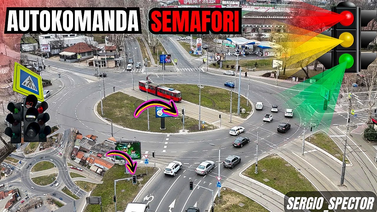 Beograd kružni tok Autokomanda SEMAFORI pušteni u rad, Autobusko stajalište JUG dronom #belgrade