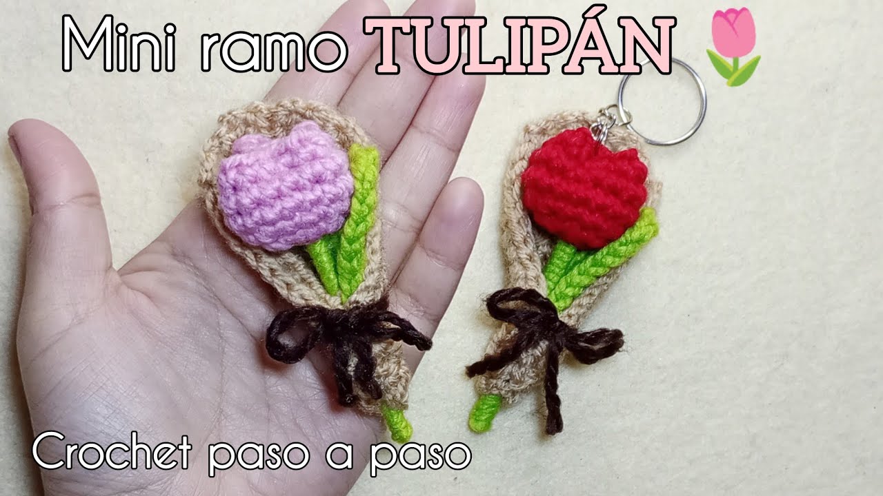 MINI ramo de TULIPÁN 💐🧶 Crochet paso a paso ✨💖