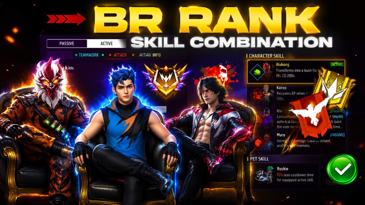 2 July 2026 🔥 BR rank character combination | Best Character character combination in Free Fire