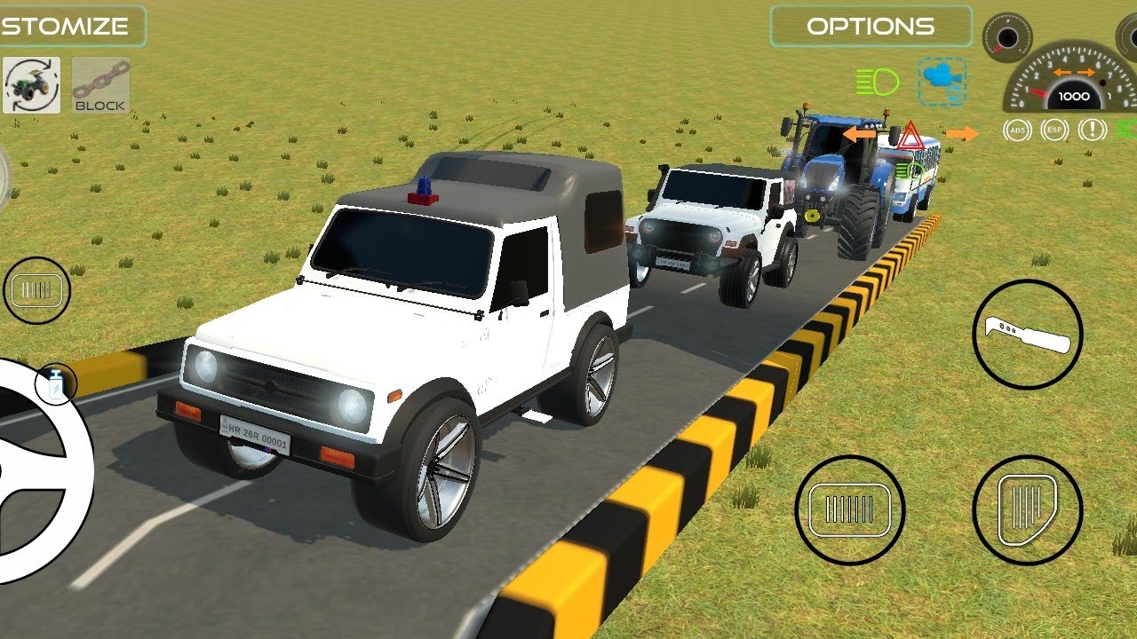 Drive Thar and tractor 🚜 and harayana roadways 🔥 drive in Game 🔥#thar #tractargame #4x4 