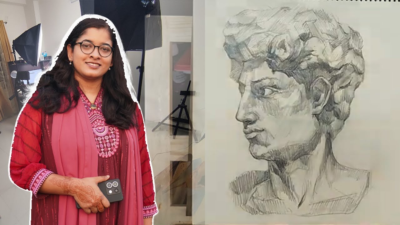 পেন্সিল স্কেচে ডেভিড । How To Draw Michelangelo's The David?