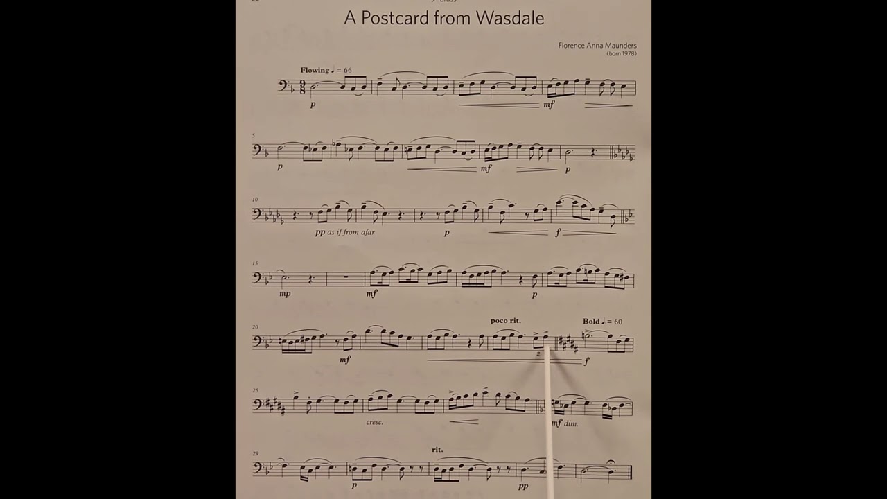 A Postcard from Wasdale by Florence Anna Maunders piano accompaniment at rehearsal speed