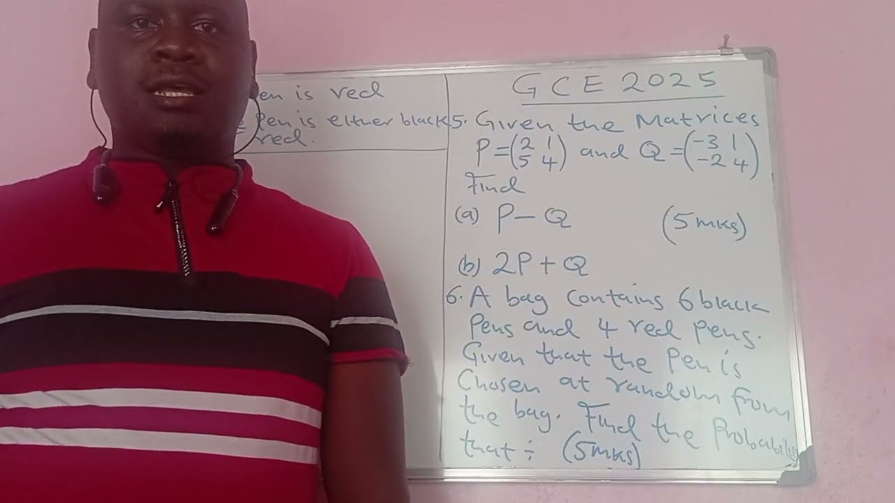 MATRICES AND PROBABILITY QUESTIONS