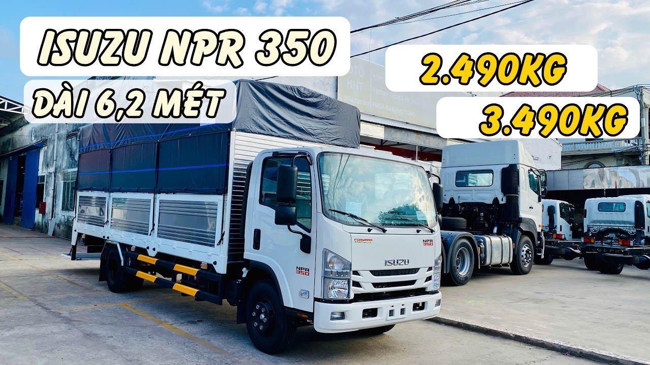 Isuzu NPR 350 2026 Thùng Dài 6M2 | Giá xe tải Isuzu NPR 350 2026 Thùng 6m2 tải 2T5 và 3T5 