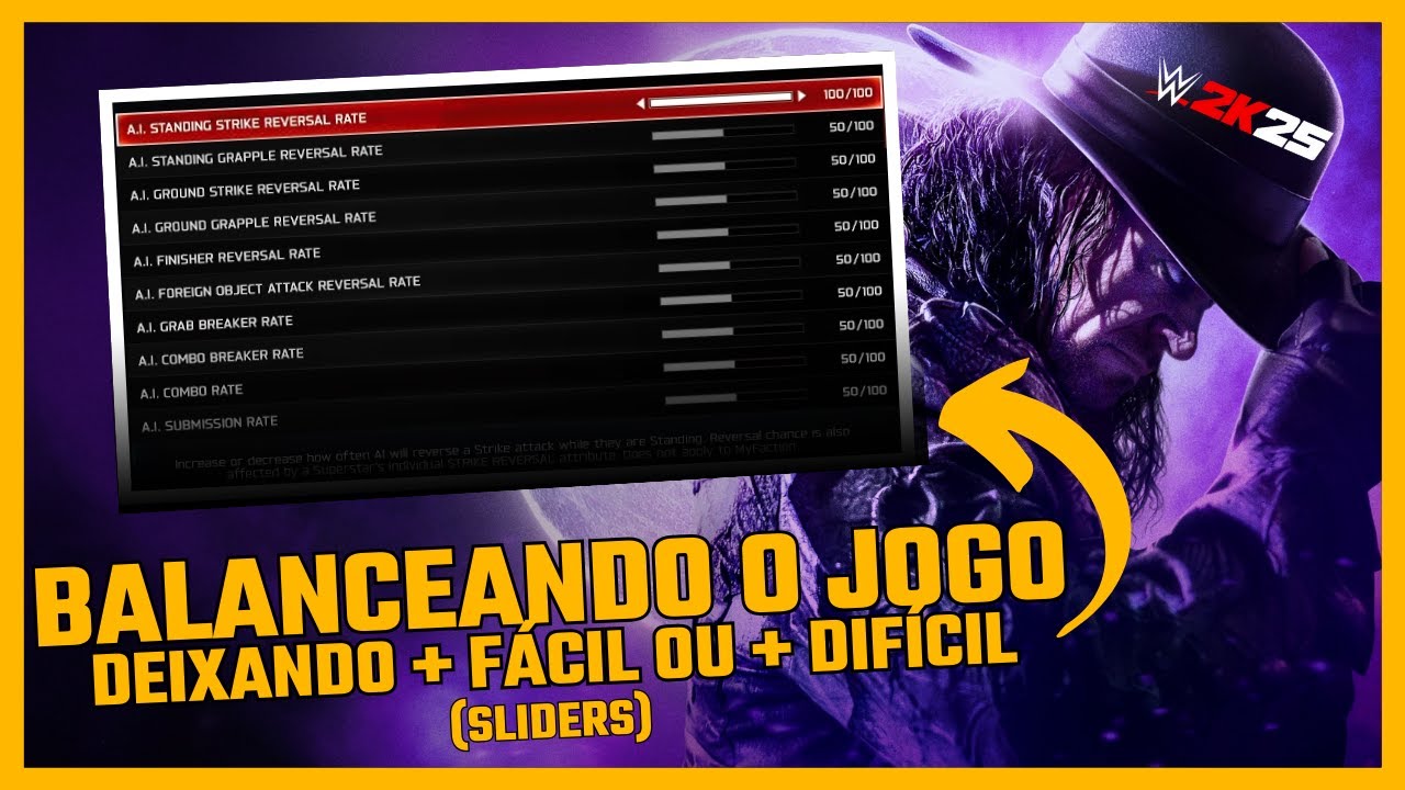COMO DEIXAR O WWE 2K25 MAIS FÁCIL? (OU DIFÍCIL)