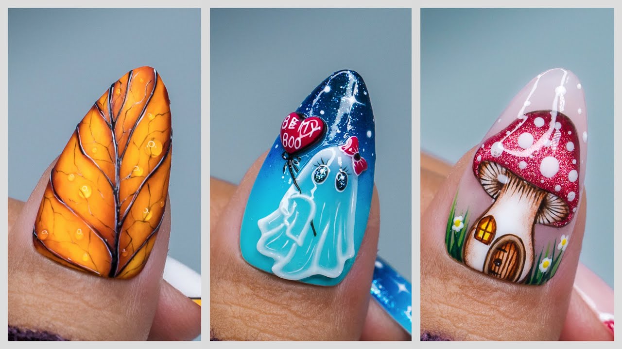 🍂Fall Nail Art Ideas #tutorial For Cozy Spooky Season👻