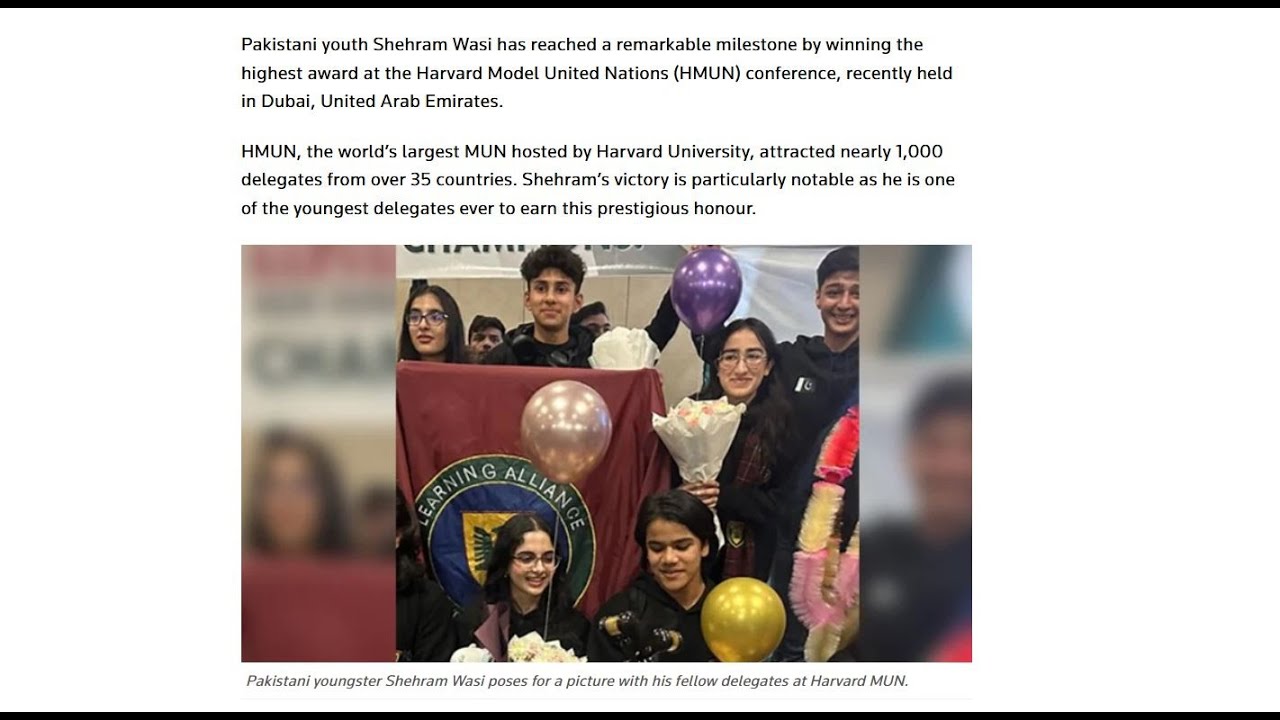 Shocking Victory: Pakistani Students Beat 48+ Countries, Including India, at Harvard Model UN