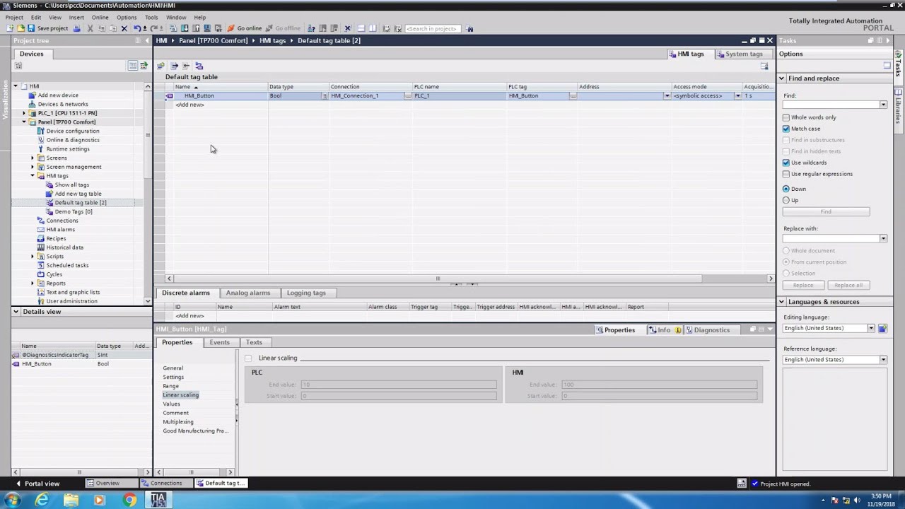 Lesson 4 - Working with Tags in Siemens HMI