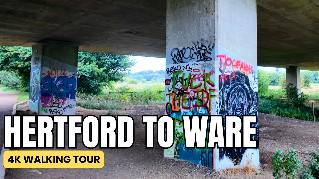 Hertford to Ware Walk 4K | 4K Walking Tour Hertford to Ware | Hertfordshire Walk 4K